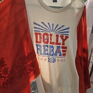 Gildan Cream and Red Long Sleeve Kids Tee